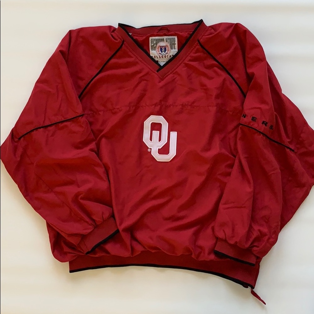 Oklahoma Sooners burgundy pull over lined jacket